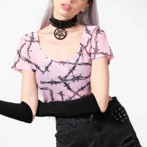 Pink crop top darkstyle KILLSTAR