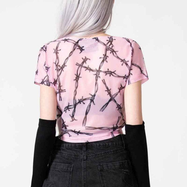 Pink crop top darkstyle KILLSTAR