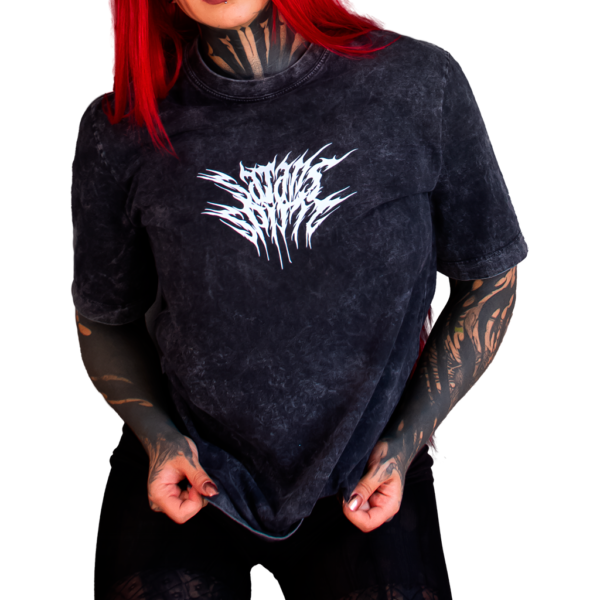 Black acid wash streetwear front